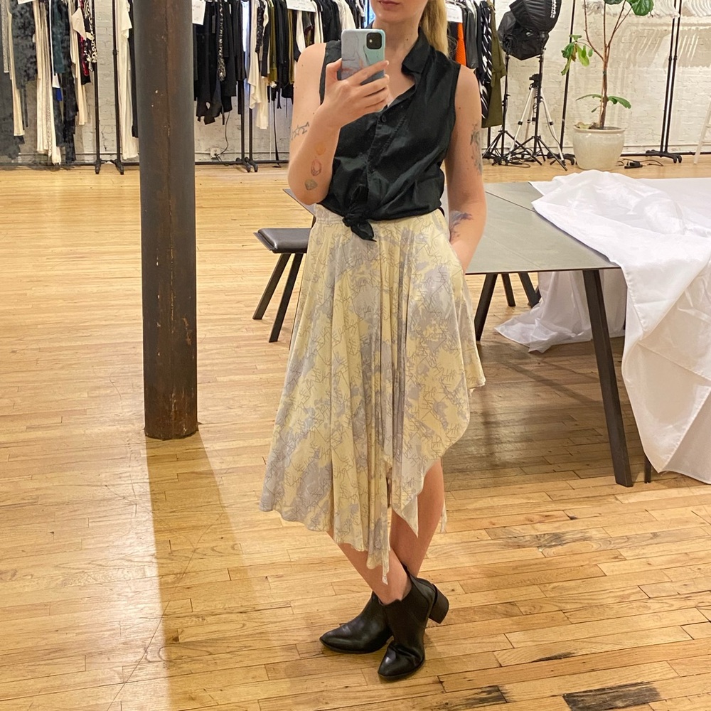 Asymmetrical Printed Skirt, size Small